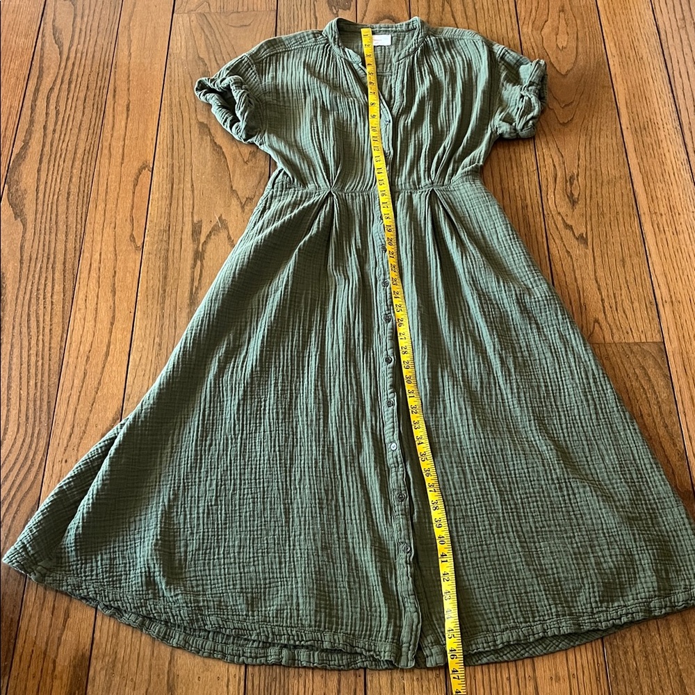 XIRENA Cate Elegant Green Midi Dress Made in USA Without Belt - Picture 16 of 16